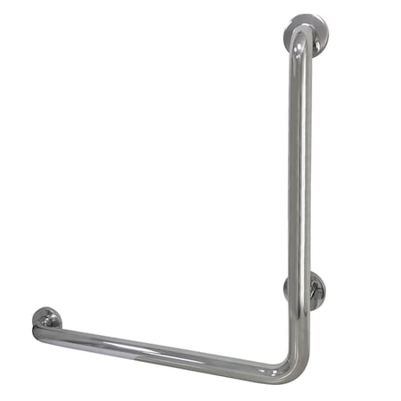 Made To Match L-Shaped Grab Bar, 27-1/16" L, 304 Stainless Steel, Mirror GBL1224CSL1